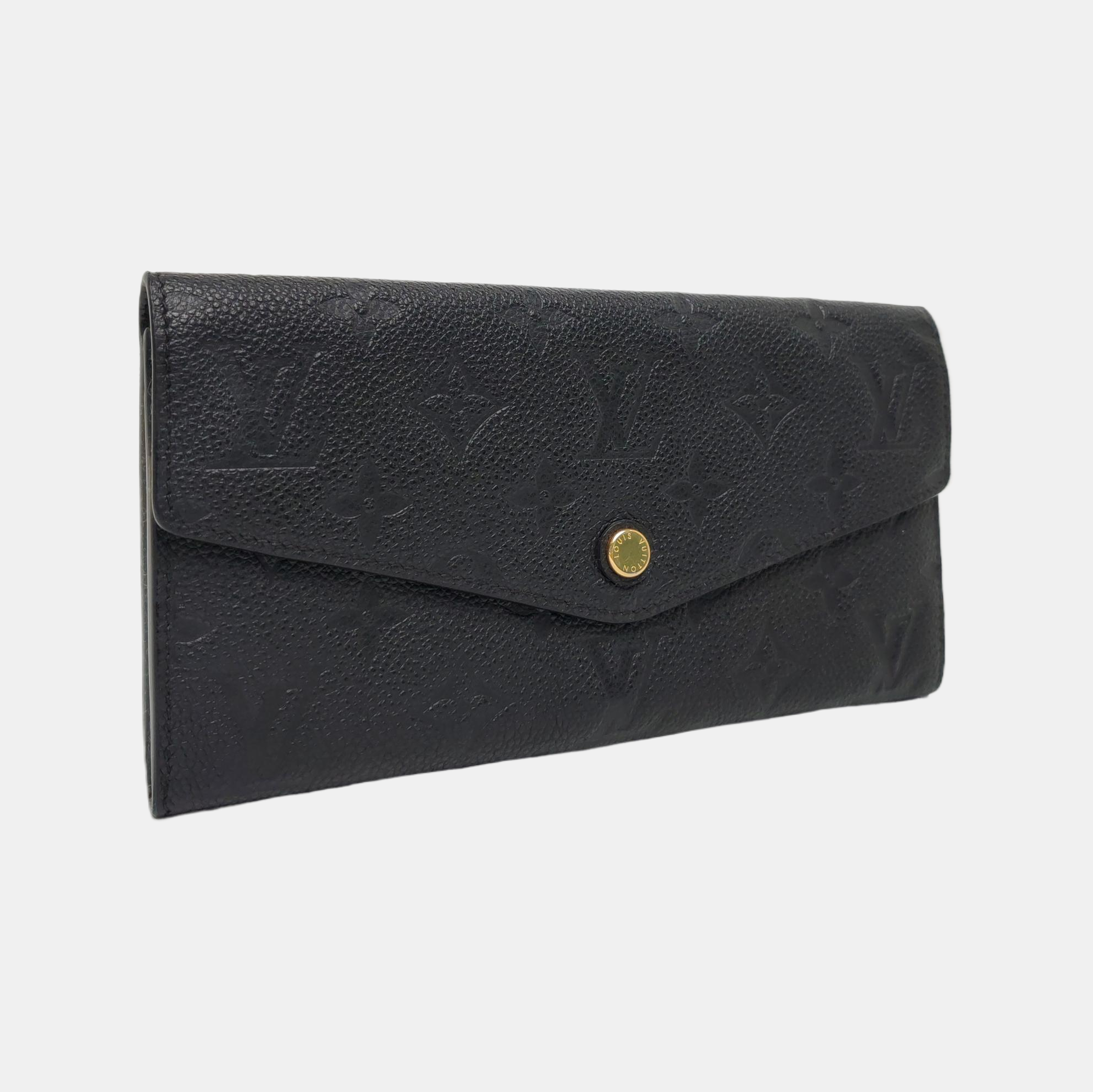 SARAH Monogram Calfskin Black Wallet