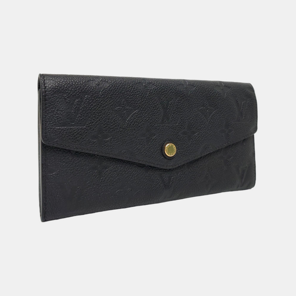SARAH Monogram Calfskin Black Wallet