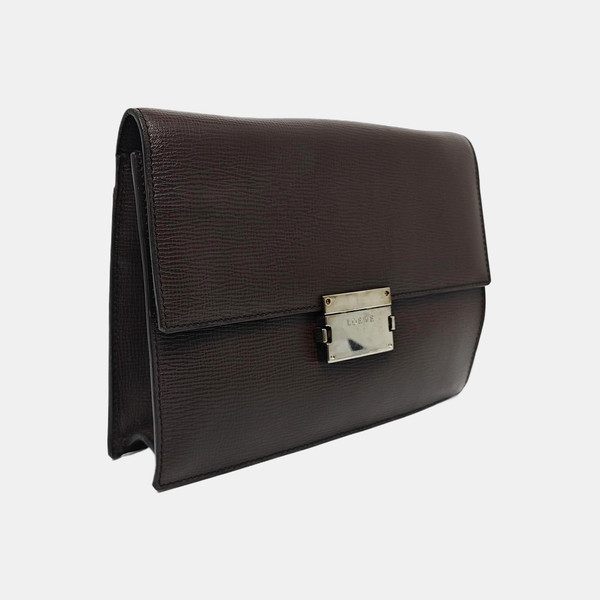 Calfskin Clutch Brown