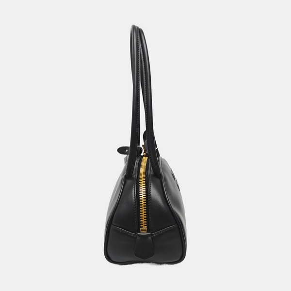 Calfskin Top Handle Bag Black