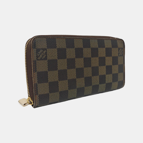ZIPPY Damier Ebene Coated Canvas Brown Wallet
