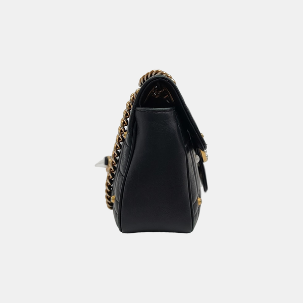 GG Marmont Medium Quilted Calfskin Black