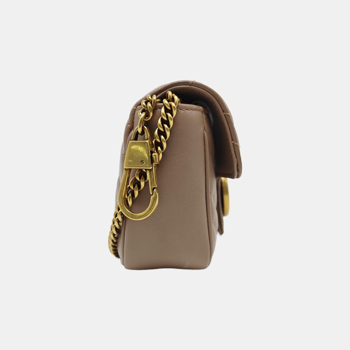 GG Marmont Mini Quilted Calfskin Beige