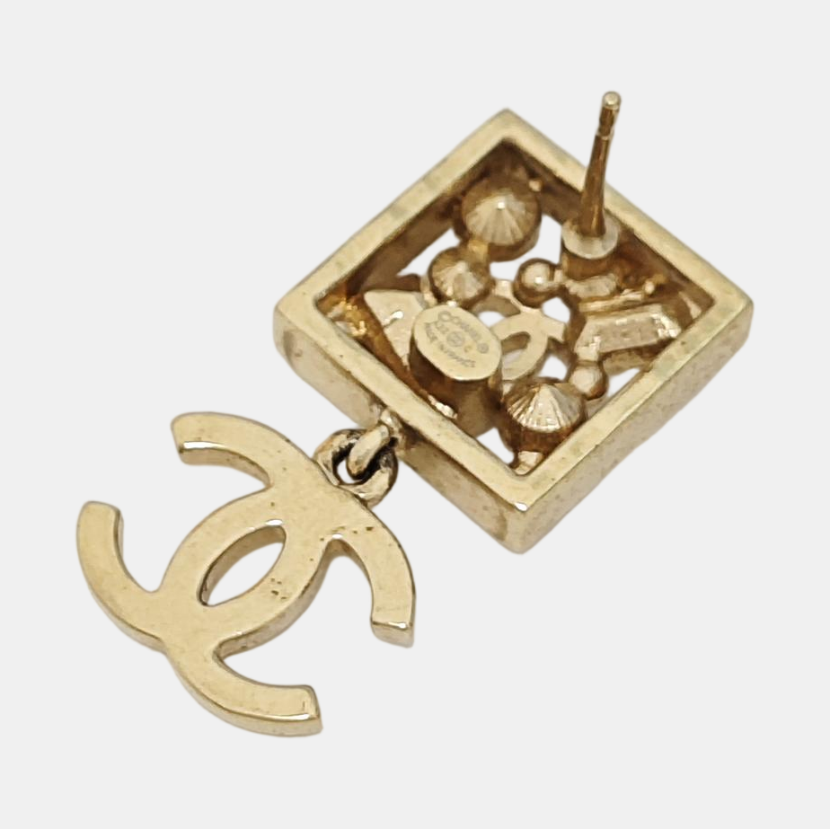 CC Logo Metal Gold Earrings