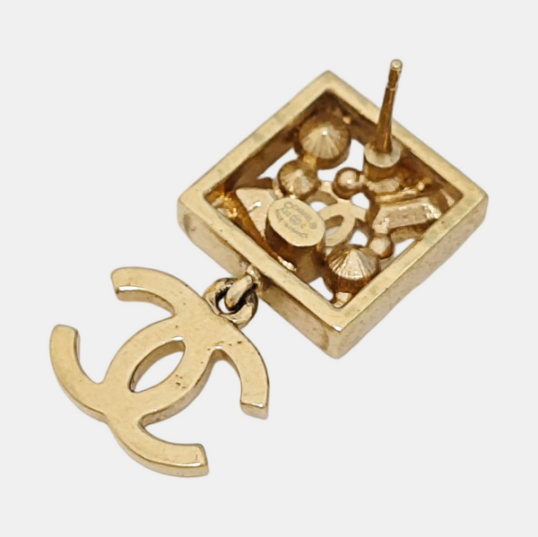 CC Logo Metal Gold Earrings