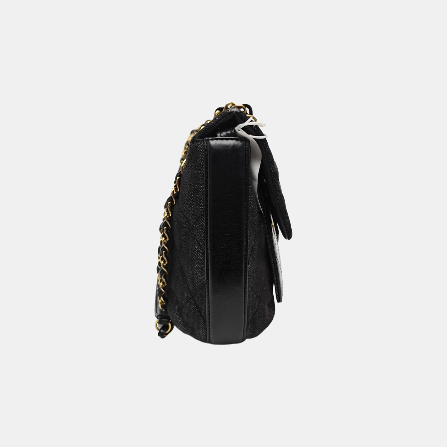 Quilted Canvas Shoulder Bag Black