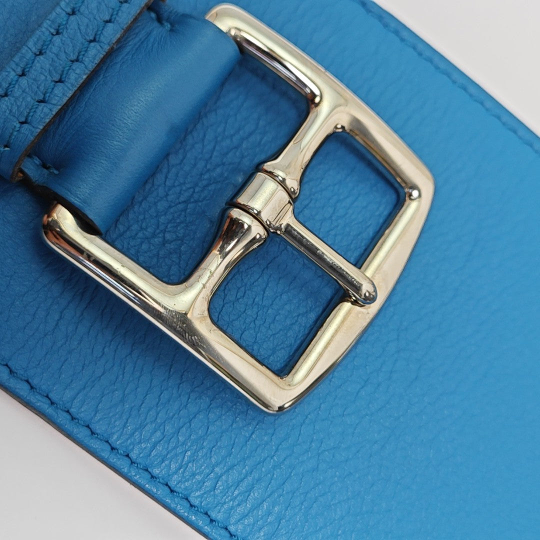 Leather Waist Cincher Blue