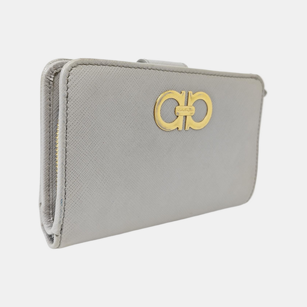 Gancini Calfskin Gray Wallet