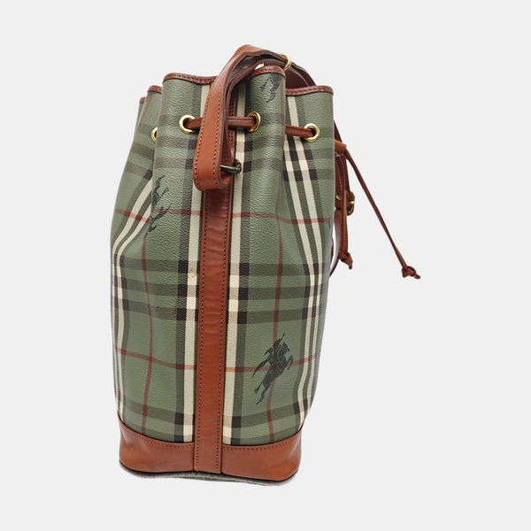 Coated Canvas Bucket Bag Green