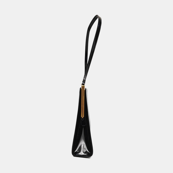 Patent Leather Top Handle Bag Black