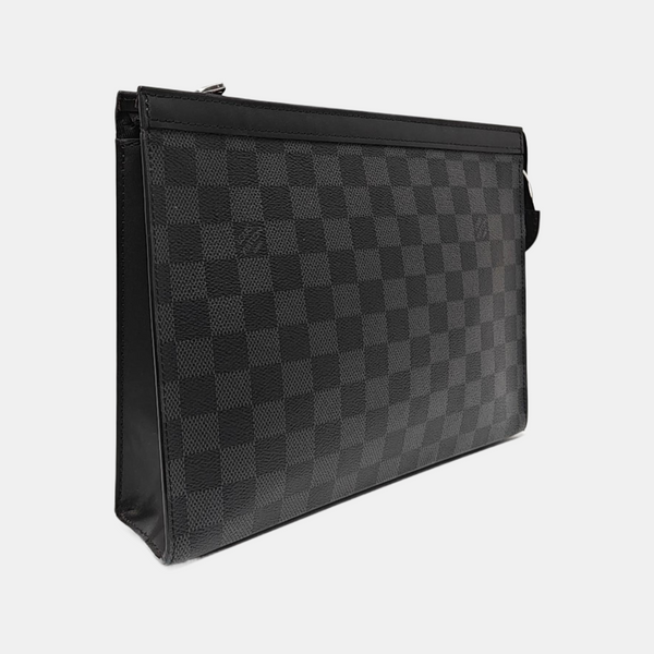 Pochette Voyag MM Damier Graphite Coated Canvas Gray