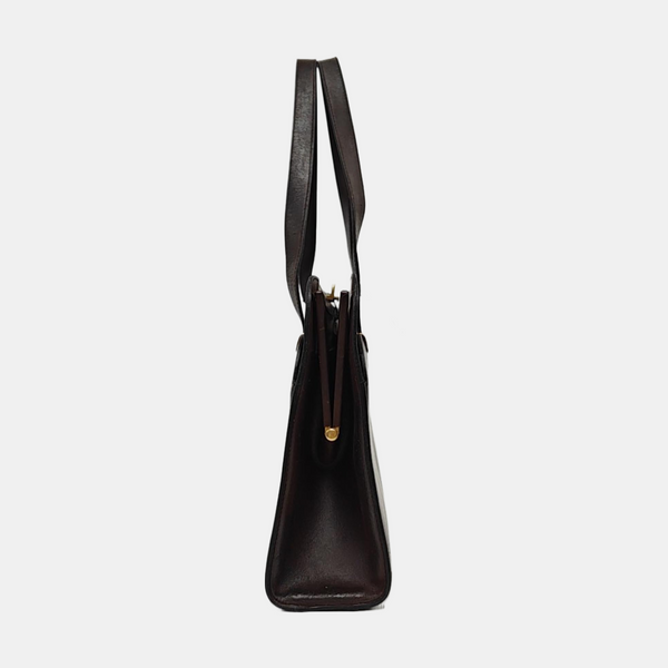 Calfskin Top Handle Bag Brown