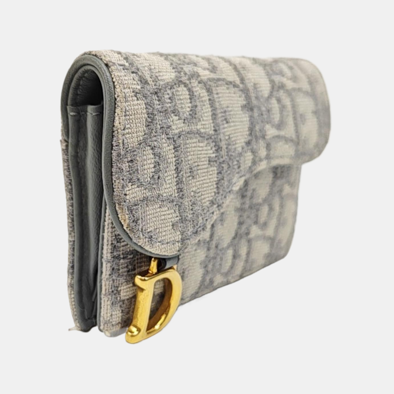Saddle Mini Oblique Canvas Gray Wallet