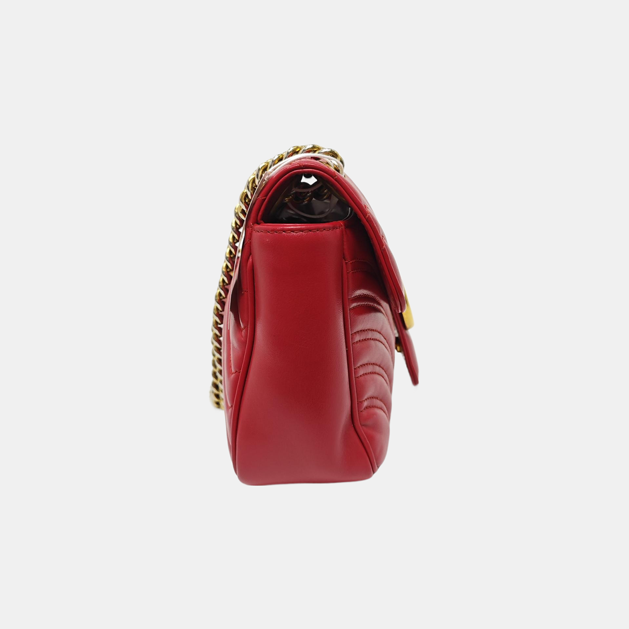 GG Marmont Medium Quilted Calfskin Red