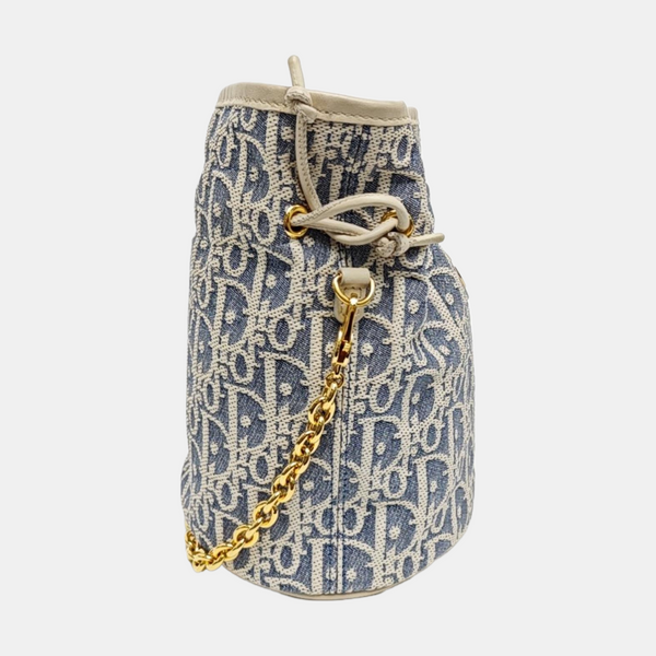 30 Montaigne Mini Oblique Canvas Blue