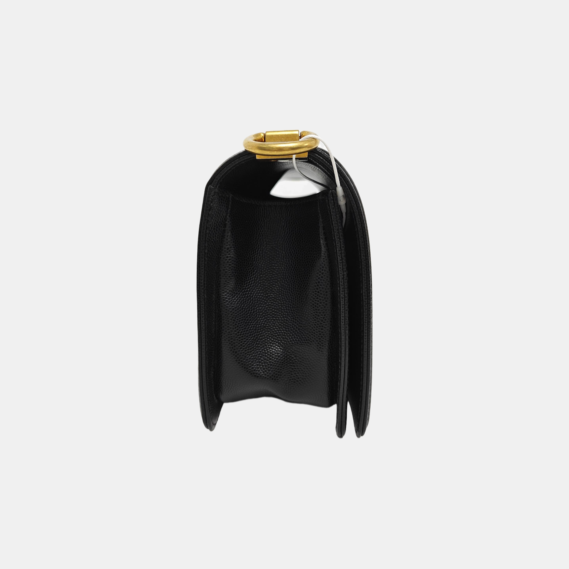 BOY CHANEL Medium Quilted Grained Calfskin Black