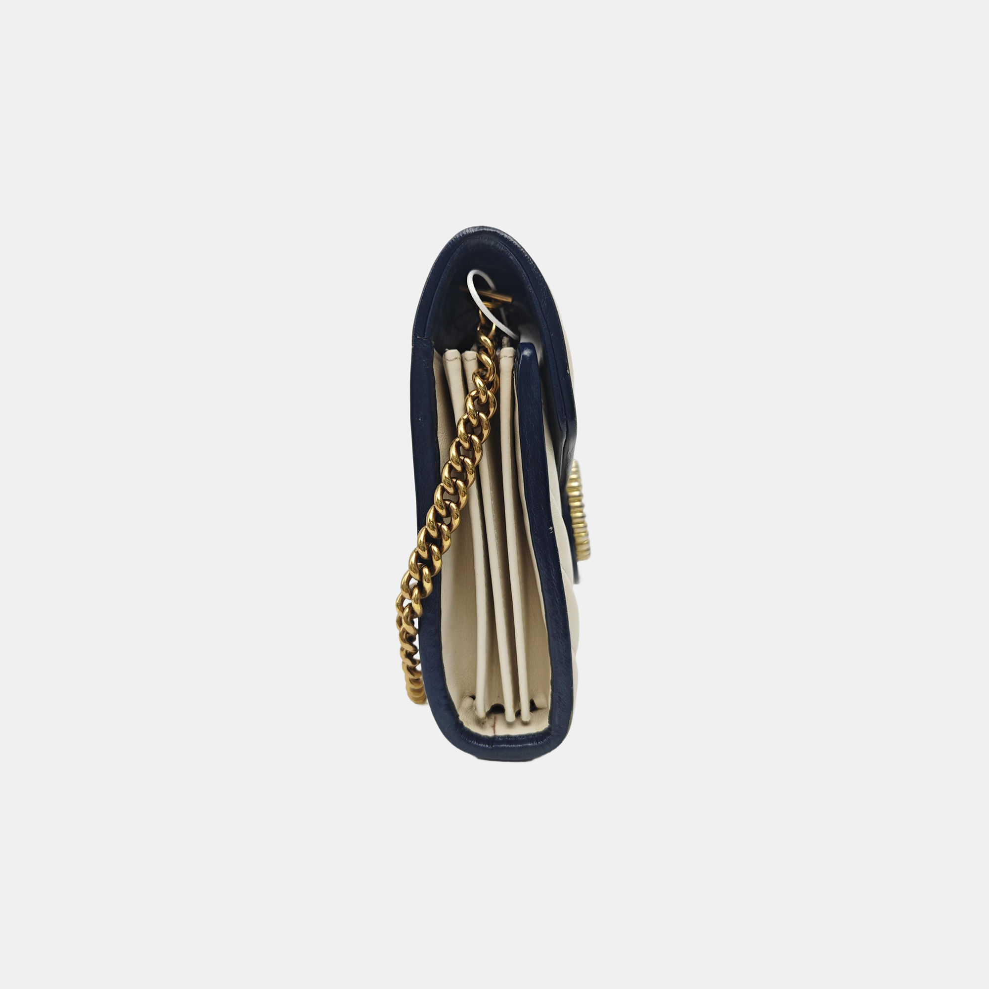 GG Marmont Mini Quilted Calfskin White