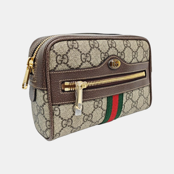 Ophidia Small Monogram Coated Canvas Beige