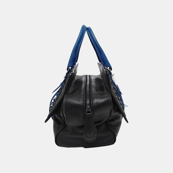 Calfskin Top Handle Bag Black