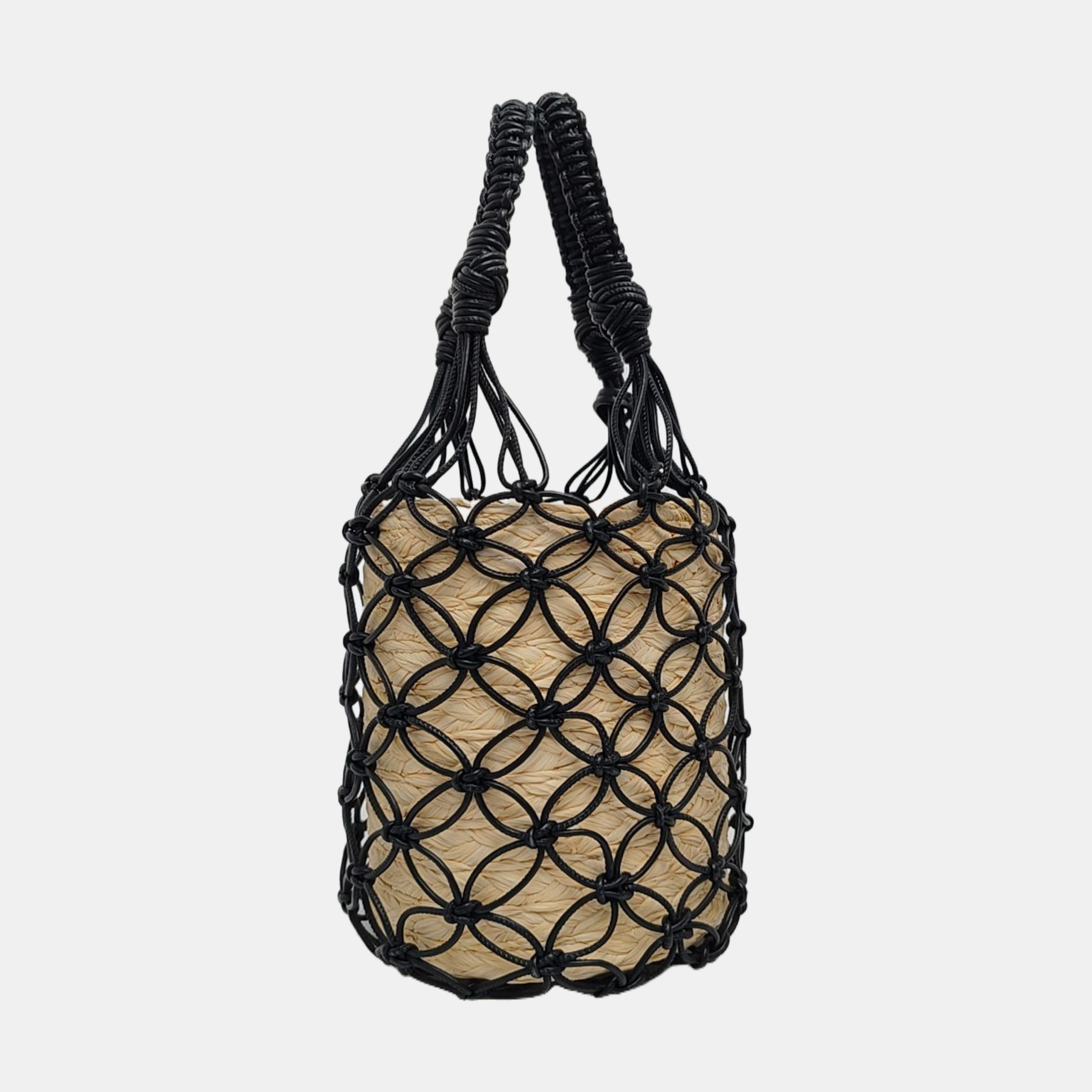 Leather Top Handle Bag Black