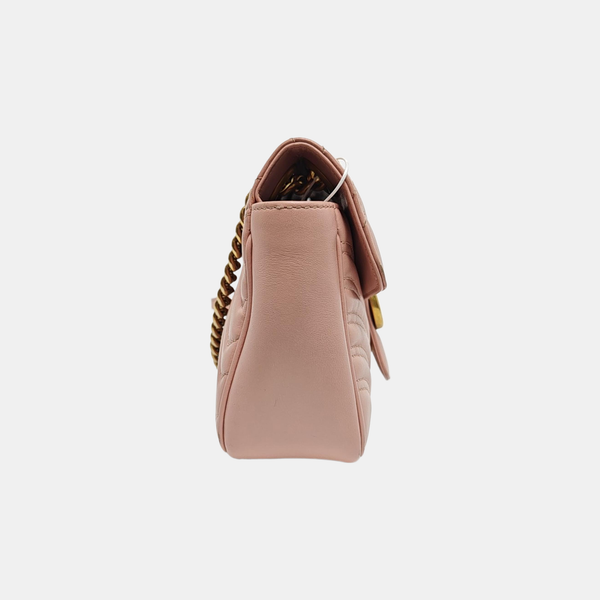 GG Marmont Medium Quilted Calfskin Pink