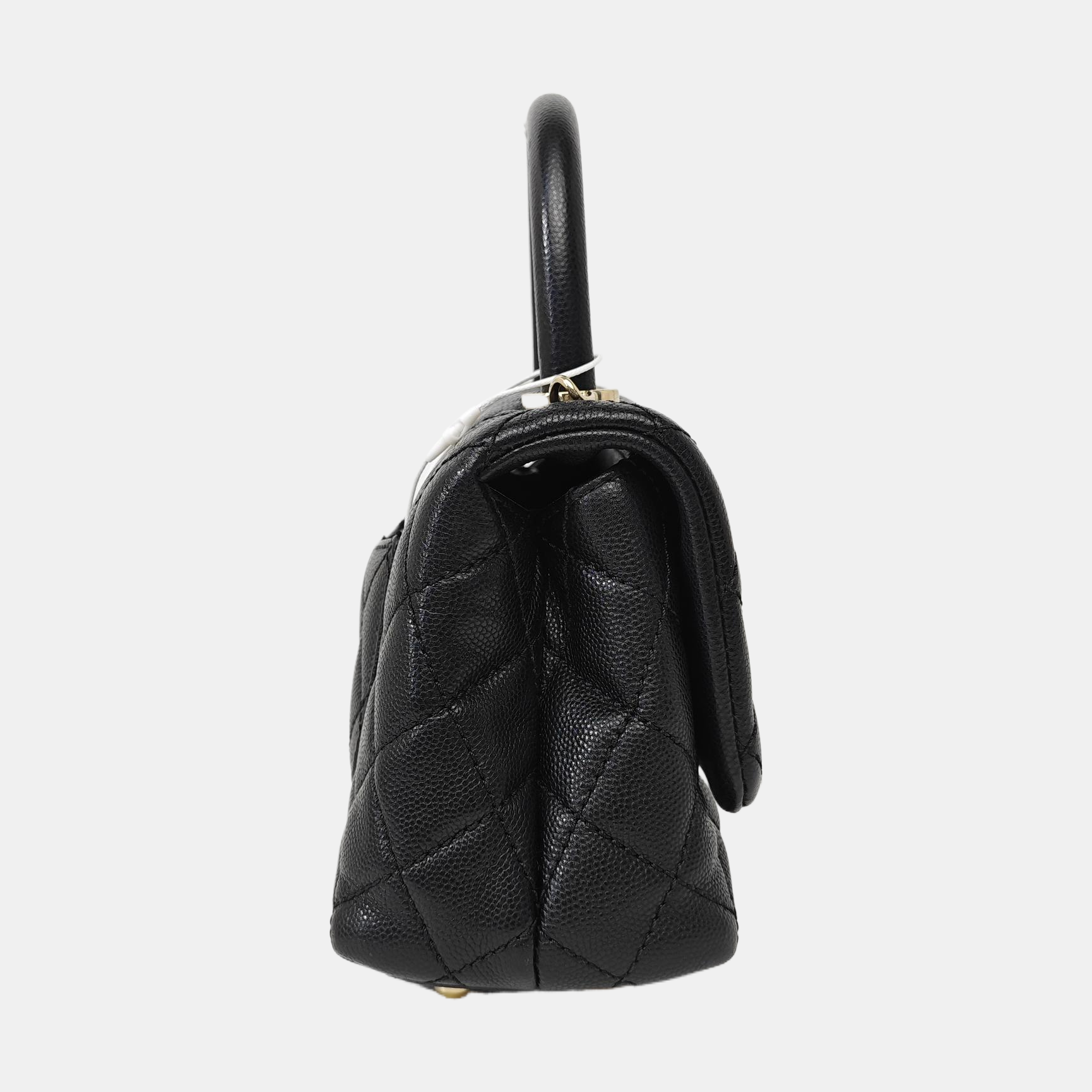 COCO HANDLE Mini Quilted Grained Calfskin Black