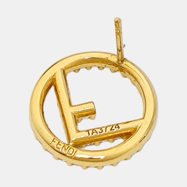 F Is Metal Gold Stud Earrings