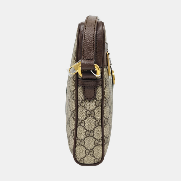 Ophidia Small Monogram Coated Canvas Beige