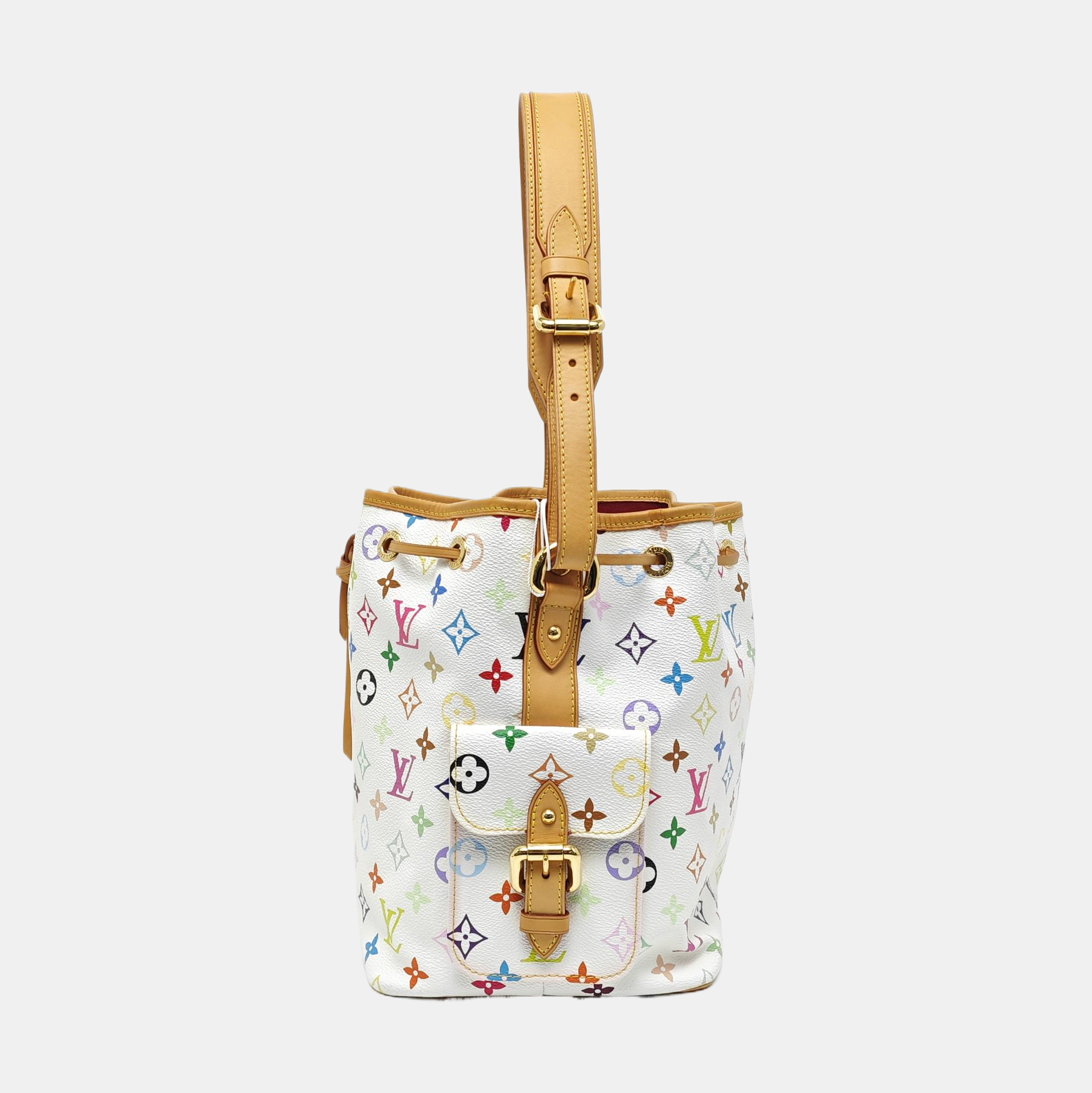LV × TM NÉONOÉ MM Monogram Coated Canvas White