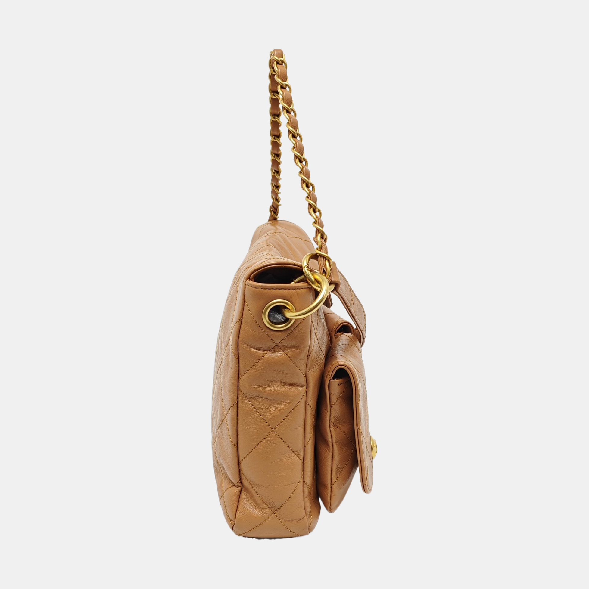 Suppletwins Small Quilted Calfskin Brown