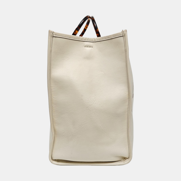 Bolsa Sunshine grande de piel de becerro blanca