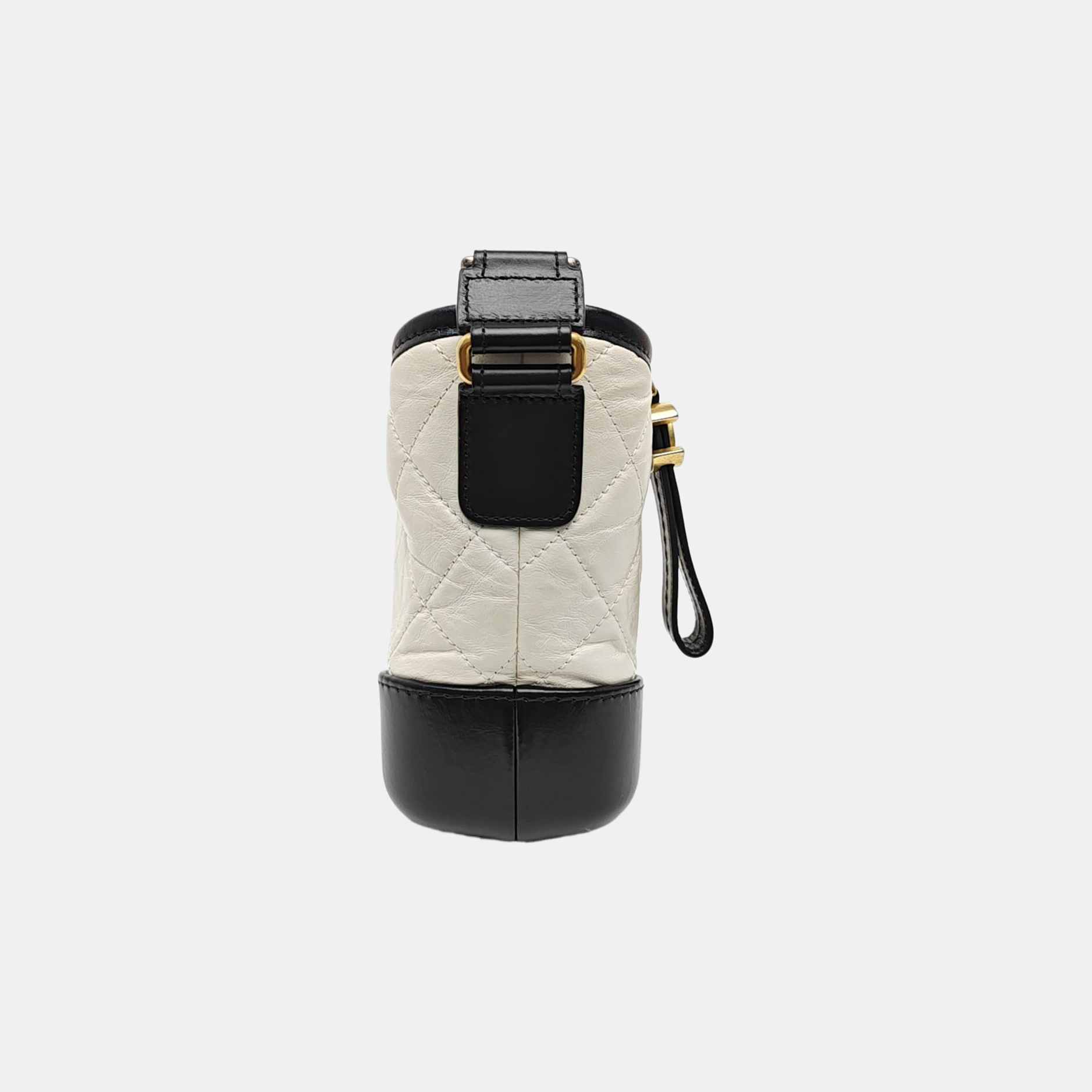 GABRIELLE Small Quilted Calfskin White