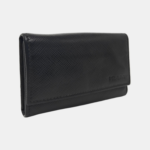 Saffiano Calfskin Key Pouch Black