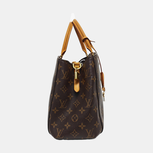 MONTAIGNE MM Monogram Coated Canvas Brown