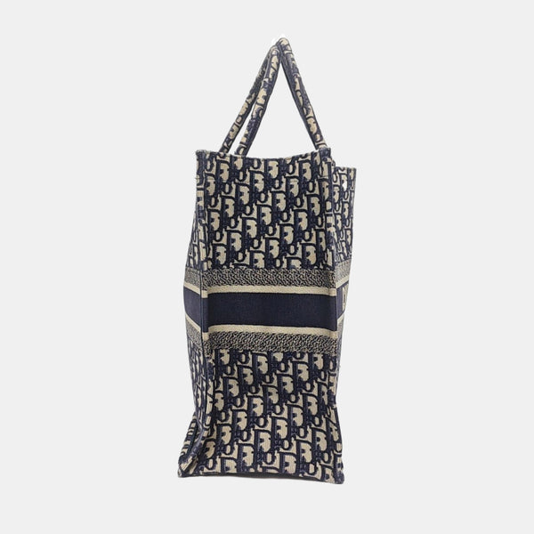 Book Tote Large Oblique Canvas Blue