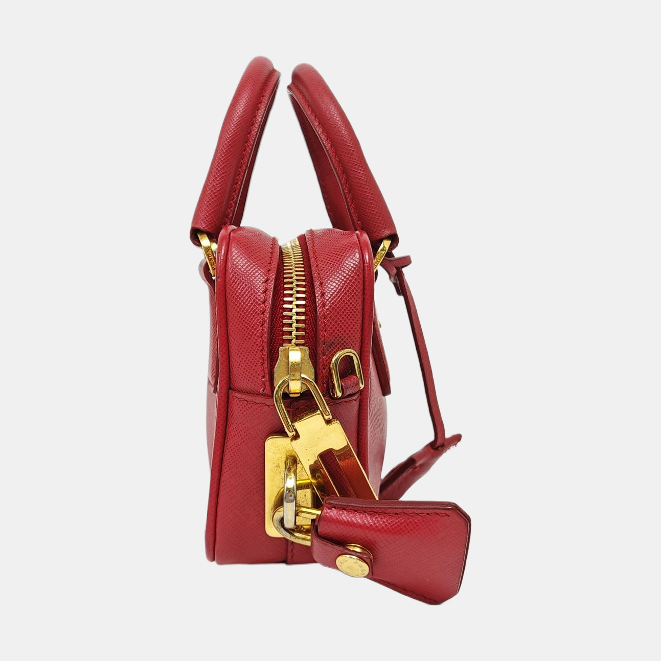 Saffiano Calfskin Shoulder Bag Red