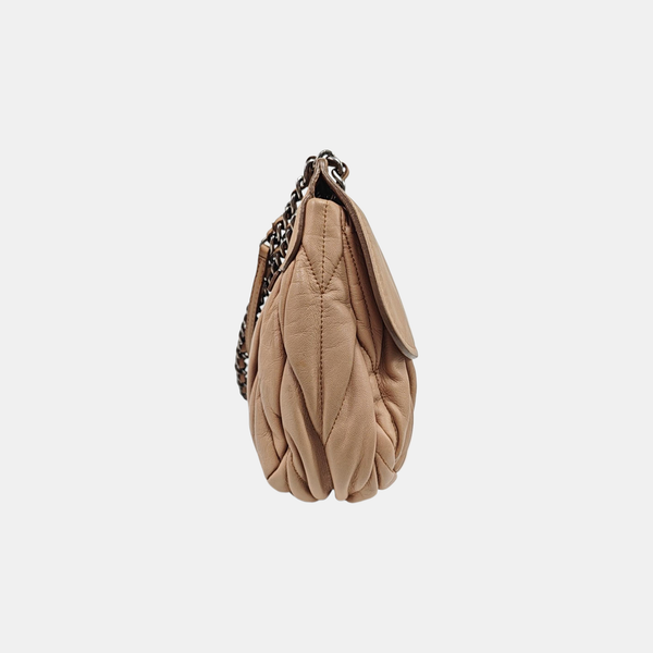 Lambskin Shoulder Bag Brown