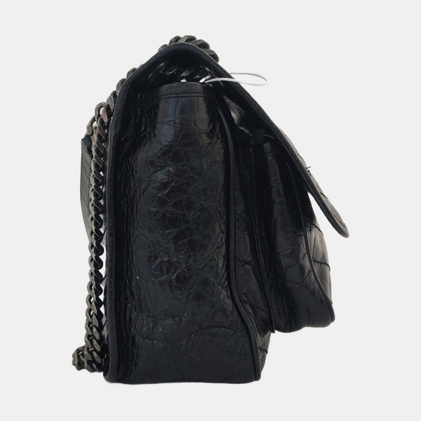 NIKI Medium Chevron Calfskin Black