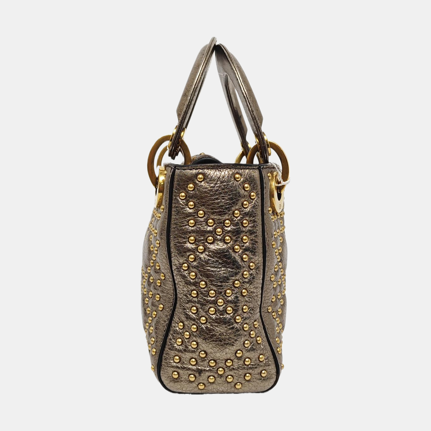 Lady Dior Mini Cannage Python Silver