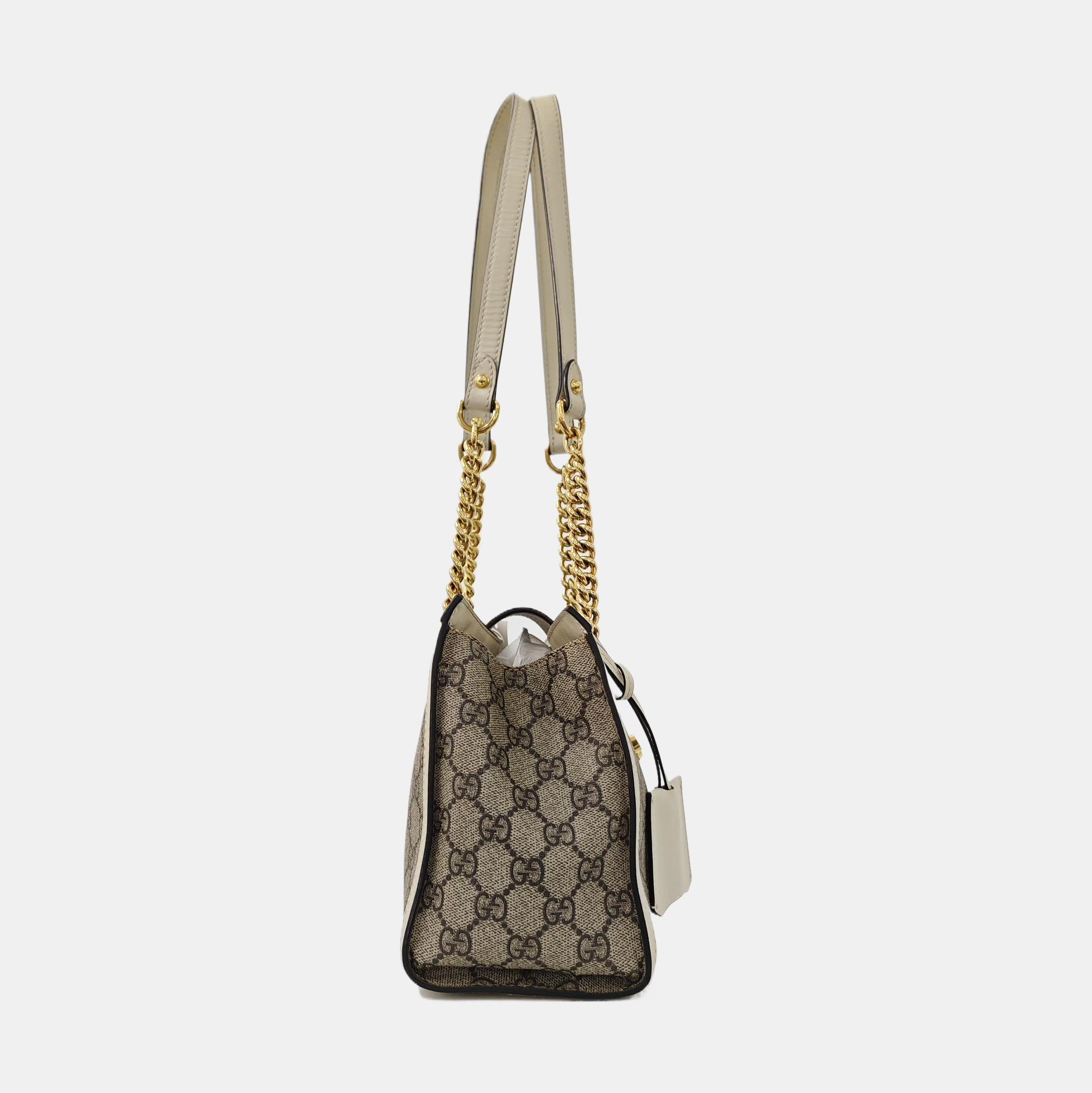 Padlock Small Monogram Coated Canvas Beige