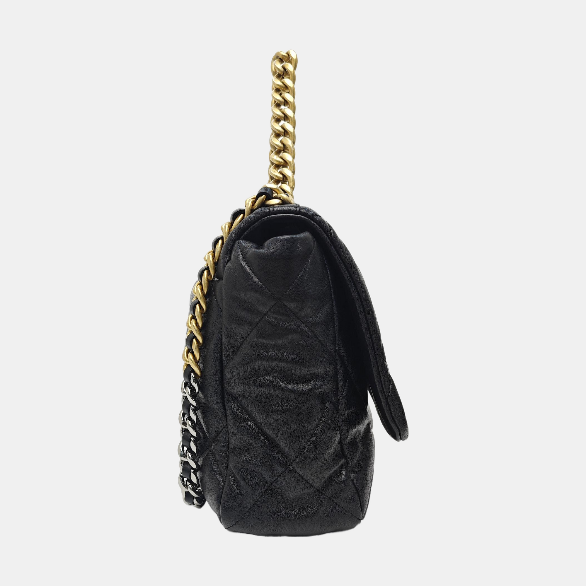 CHANEL 19 Maxi Quilted Lambskin Black