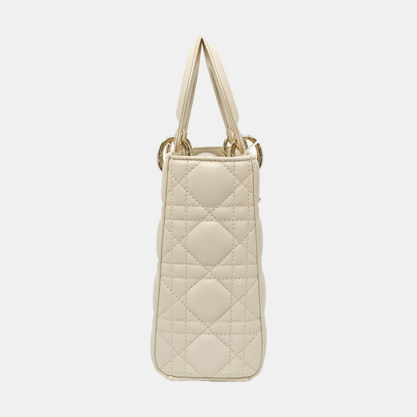 Lady Dior Small Cannage Lambskin White