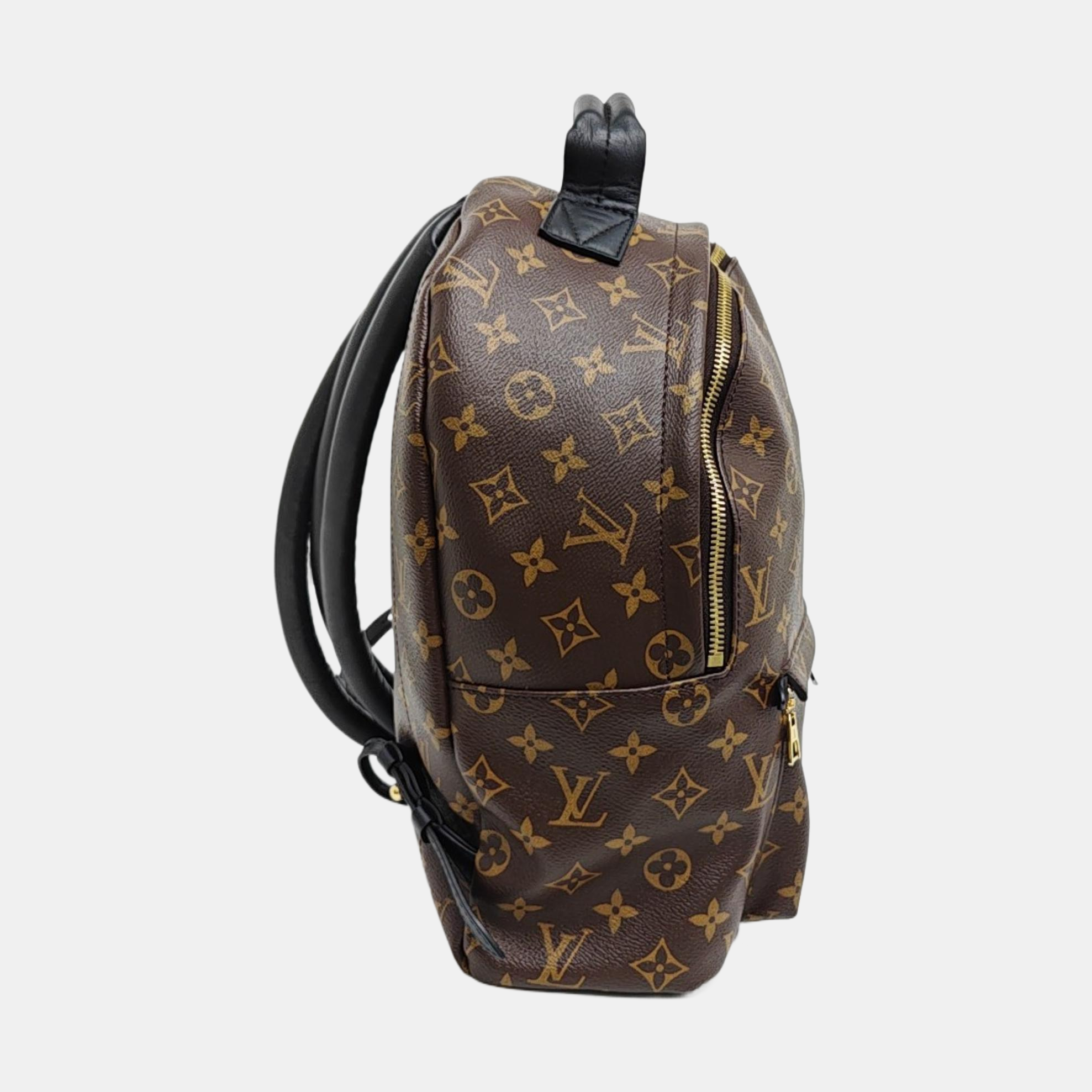 Monogram Coated Canvas Backpack Brown