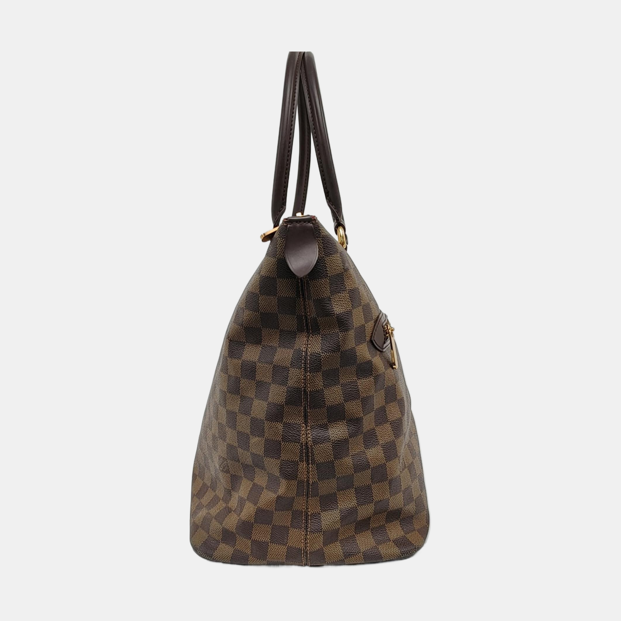SALEYA Damier Ebene Coated Canvas Brown
