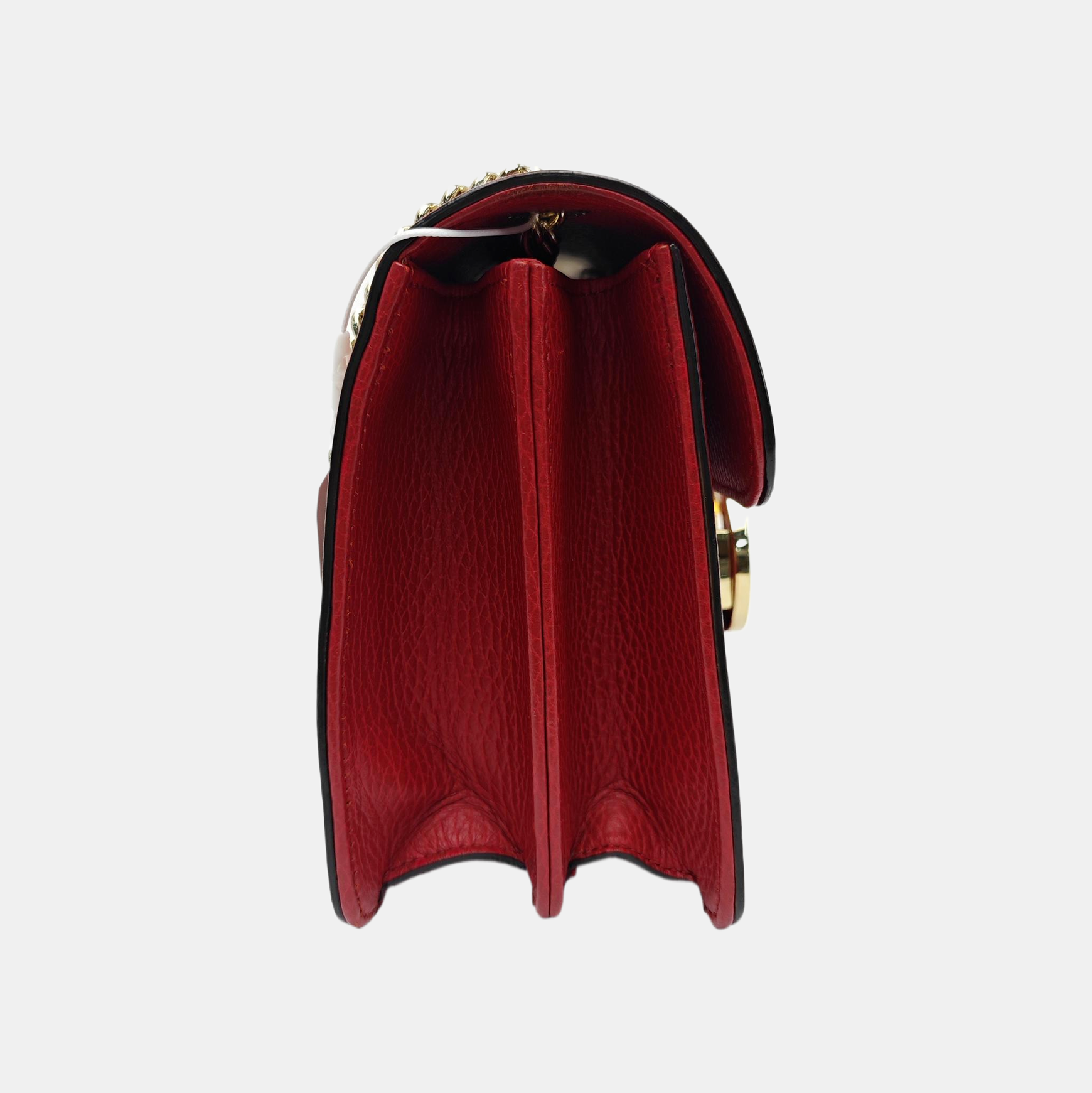 Interlocking G Small Calfskin Red