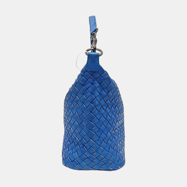 Lambskin Top Handle Bag Blue