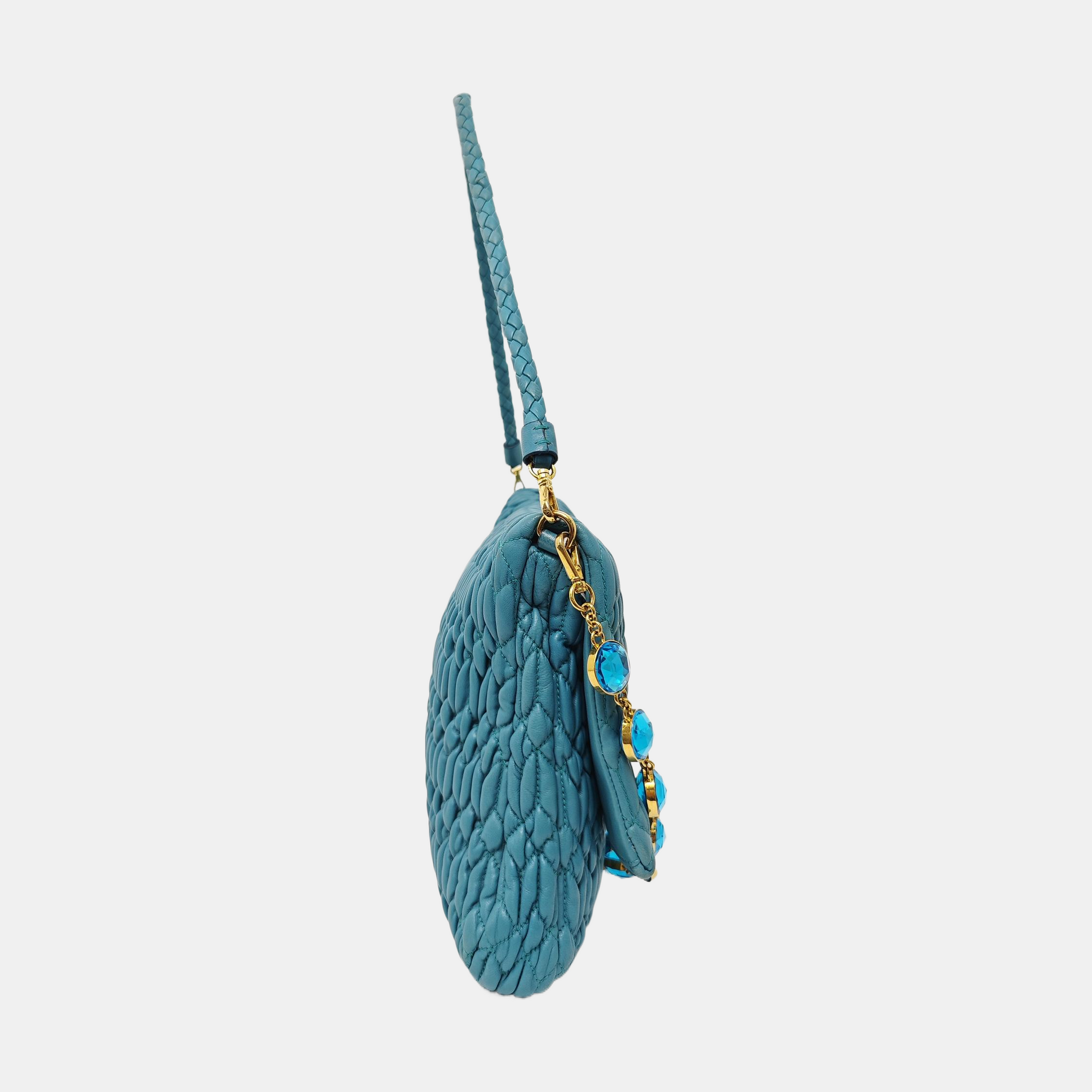 Crystal Quilted Lambskin Blue
