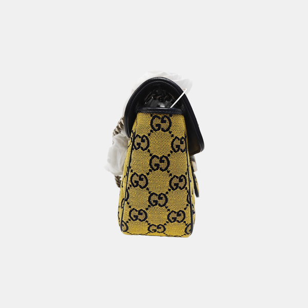 GG Marmont Medium Quilted Canvas Yellow