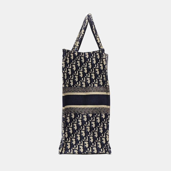 Book Tote Large Oblique Canvas Beige