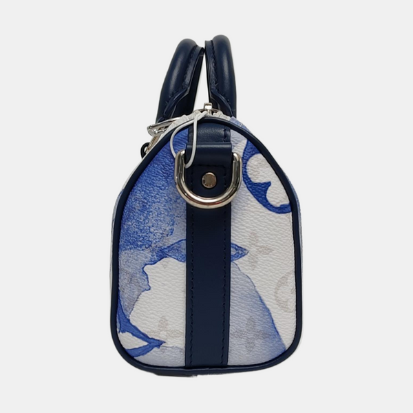 KEEPALL Nano Monogram Coated Canvas Blue